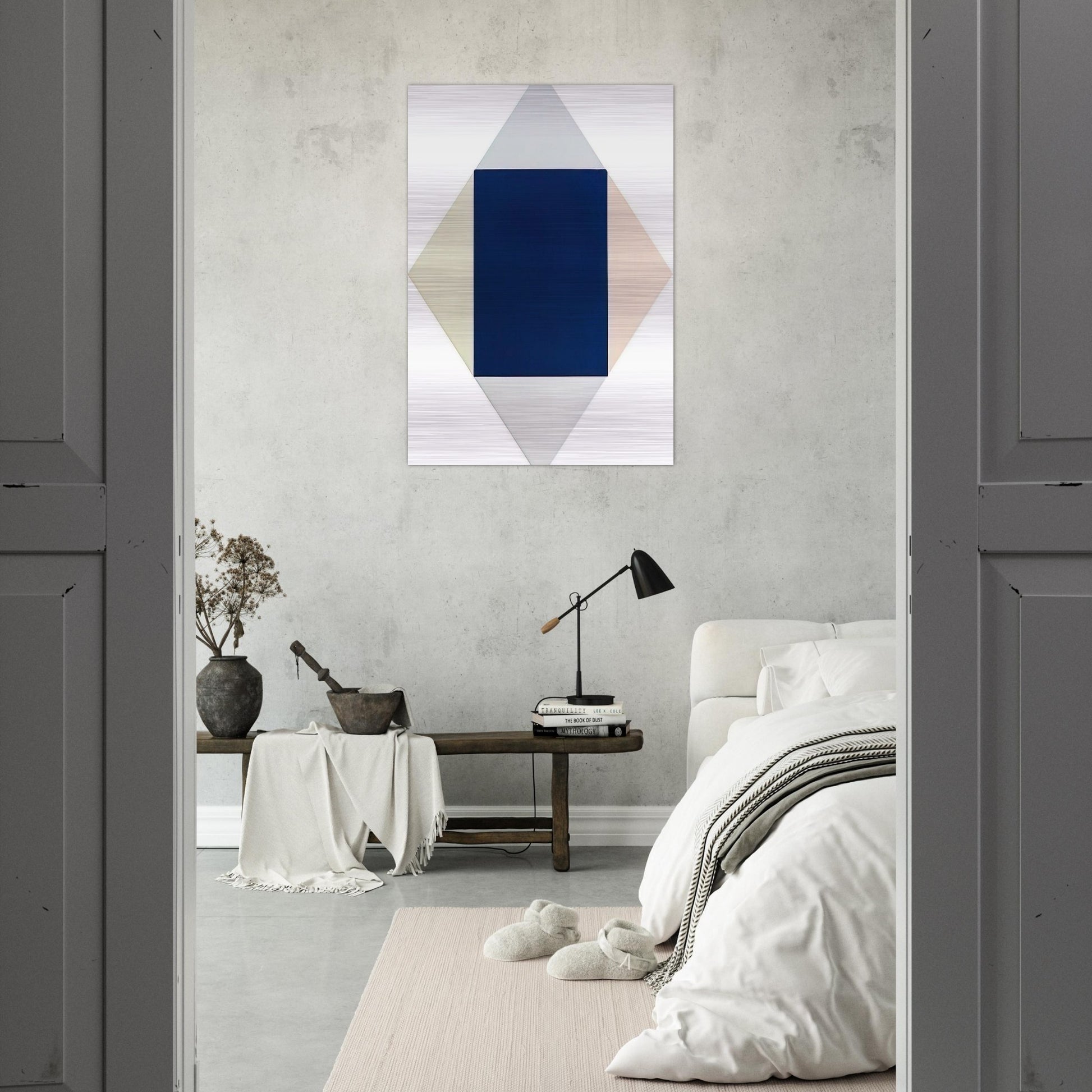 Blauer kern - 1969 - Max Bill Brushed Aluminum Print - 70x100 cm / 28x40 inches | Max Bill Aluminum Print | Max Bill Prints