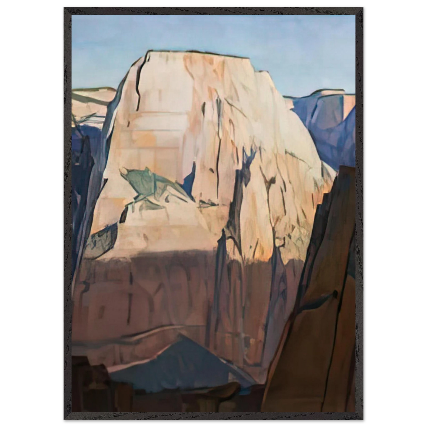 Maynard Dixon - GREAT WHITE THRONE ZION CANYON UTAH 1933 Wall art - A3 (29.7 x 42  cm) - Premium Wooden Framed Poster With Fine Art Paper-canvas - White frame