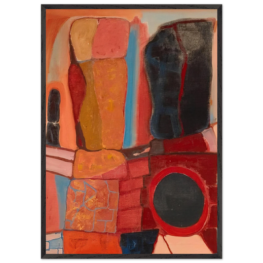 Rock Totems - 1948 - John Ferren 70x100 cm / 28x40 inches Framed Art Print – Black Wooden Frame