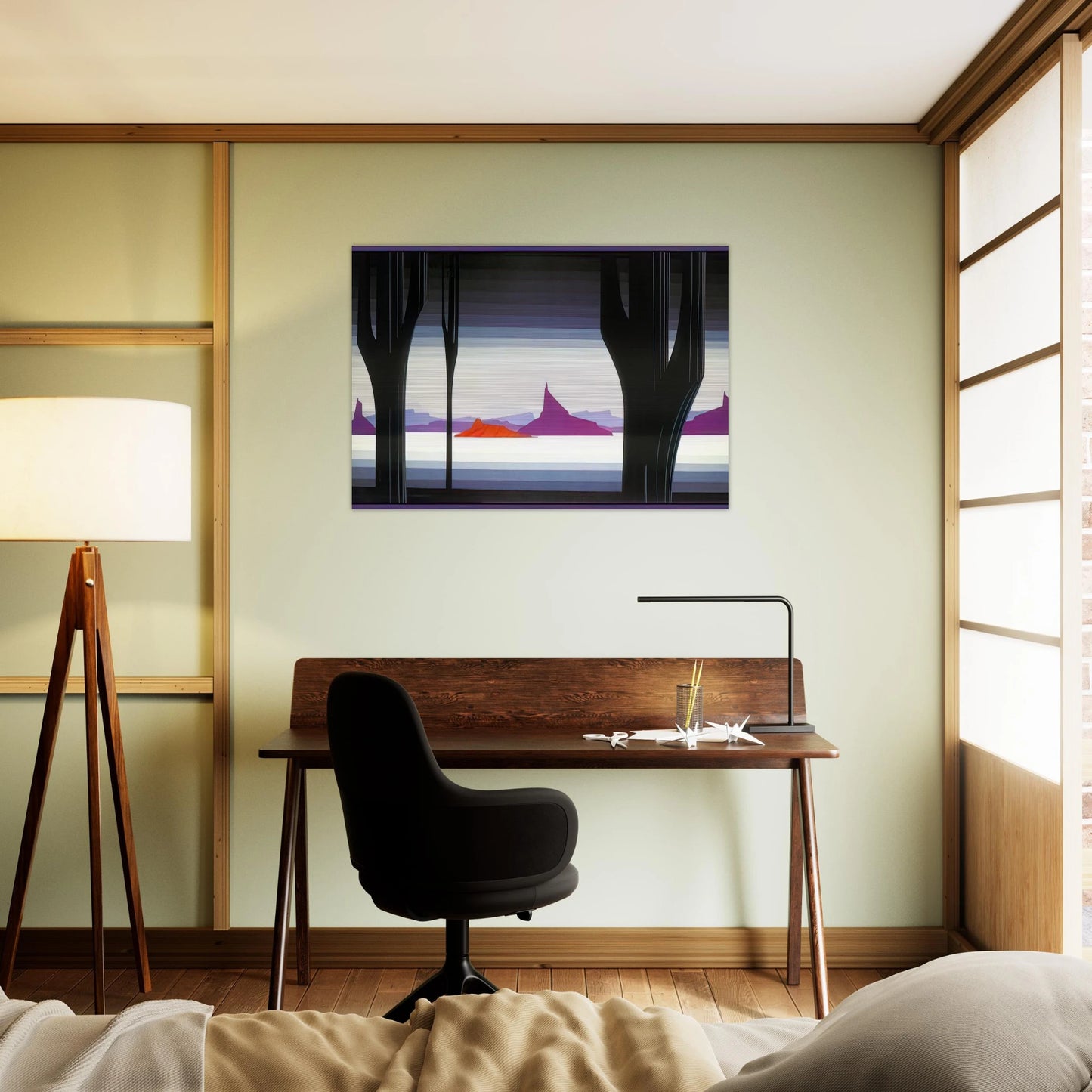 Saguaro - Eyvind Earle Brushed Aluminum Print - 70x100 cm / 28x40 inches | Eyvind Earle Aluminum Print | Eyvind Earle Prints