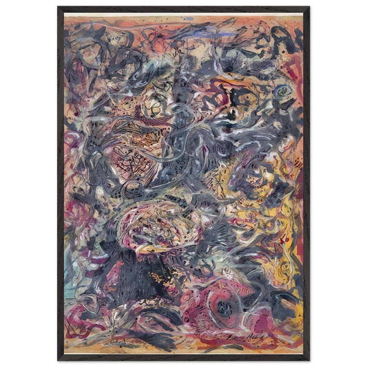 PATTERN - Jackson Pollock 70x100 cm / 28x40 inches Framed Art Print – Black Wooden Frame
