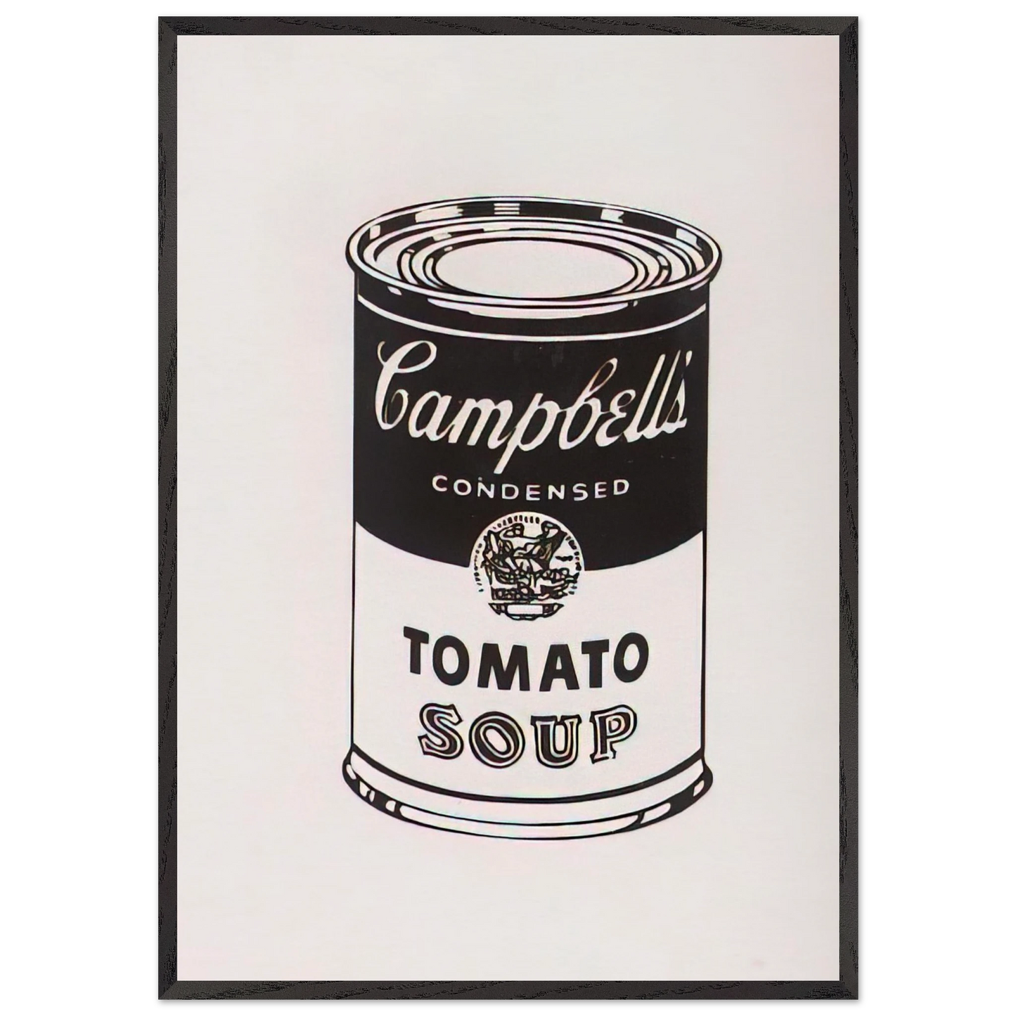 Campbells Soup Can  Tomato -Retrospective Series - Andy Warhol 70x100 cm / 28x40 inches Framed Art Print – Black Wooden Frame