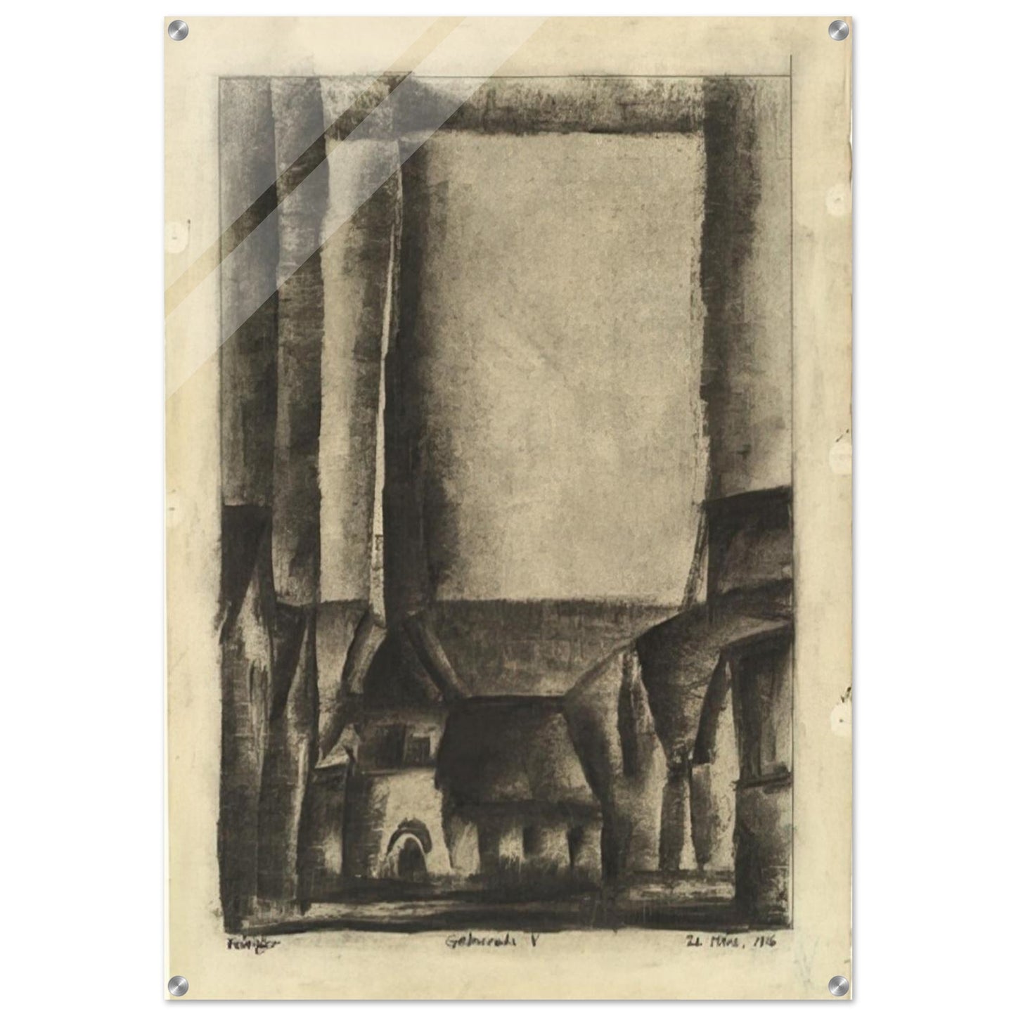 GELMERODA V 1916 - Lyonel Feininger Acrylic Print - 70x100 cm / 28x40″ inches | Lyonel Feininger Wall Art | Lyonel Feininger Prints
