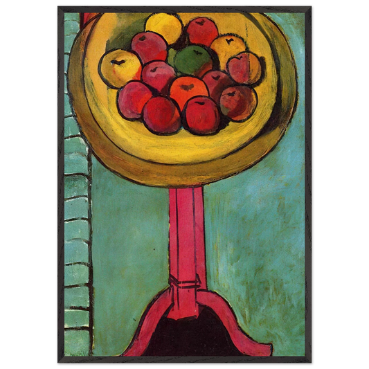 APPLES ON A TABLE GREEN BACKGROUND 1916 - Henri Matisse 70x100 cm / 28x40 inches Framed Art Print – Black Wooden Frame