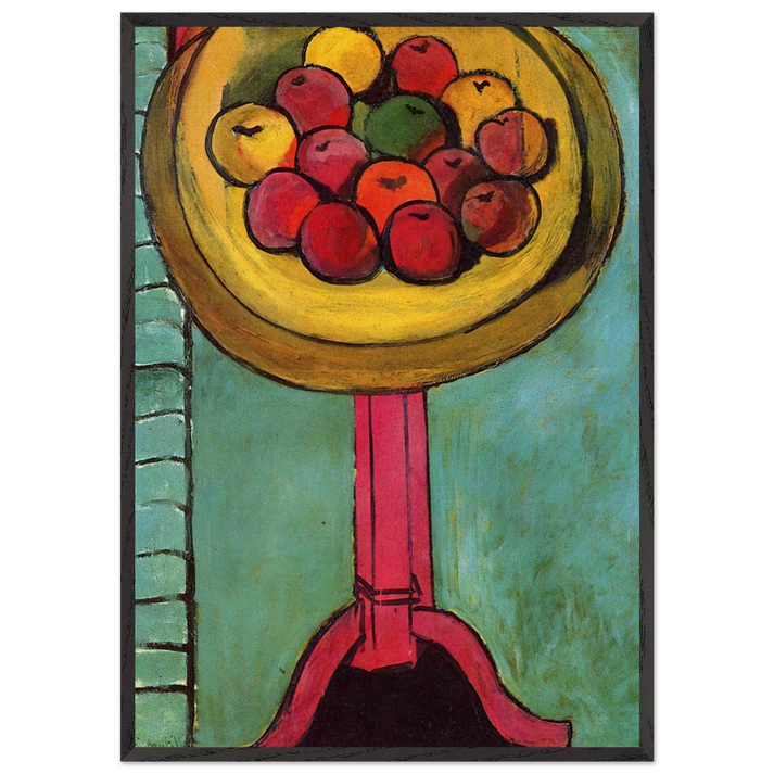 APPLES ON A TABLE GREEN BACKGROUND 1916 - Henri Matisse 70x100 cm / 28x40 inches Framed Art Print – Black Wooden Frame