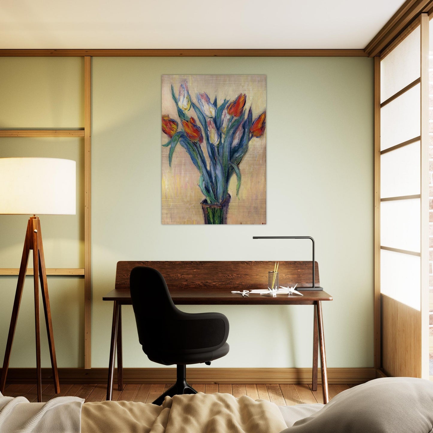 Vase of Tulips - claude monet Brushed Aluminum Print - 70x100 cm / 28x40 inches | claude monet Aluminum Print | claude monet Prints