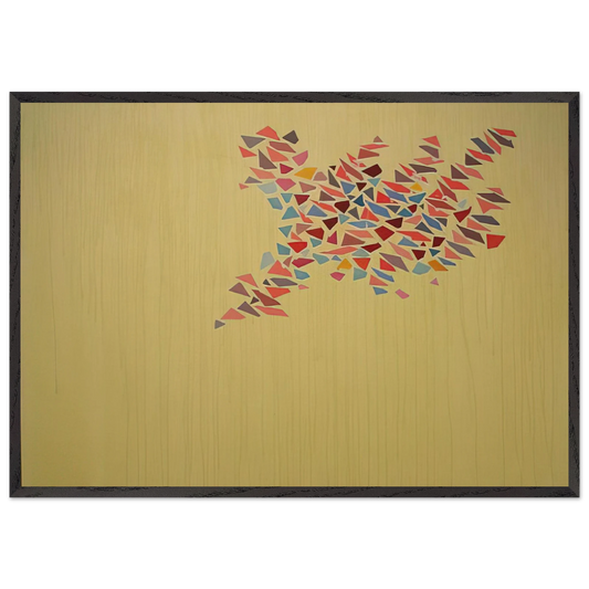 Colors on Pale Yellow - 1975 - Robert Goodnough 70x100 cm / 28x40 inches Framed Art Print – Black Wooden Frame