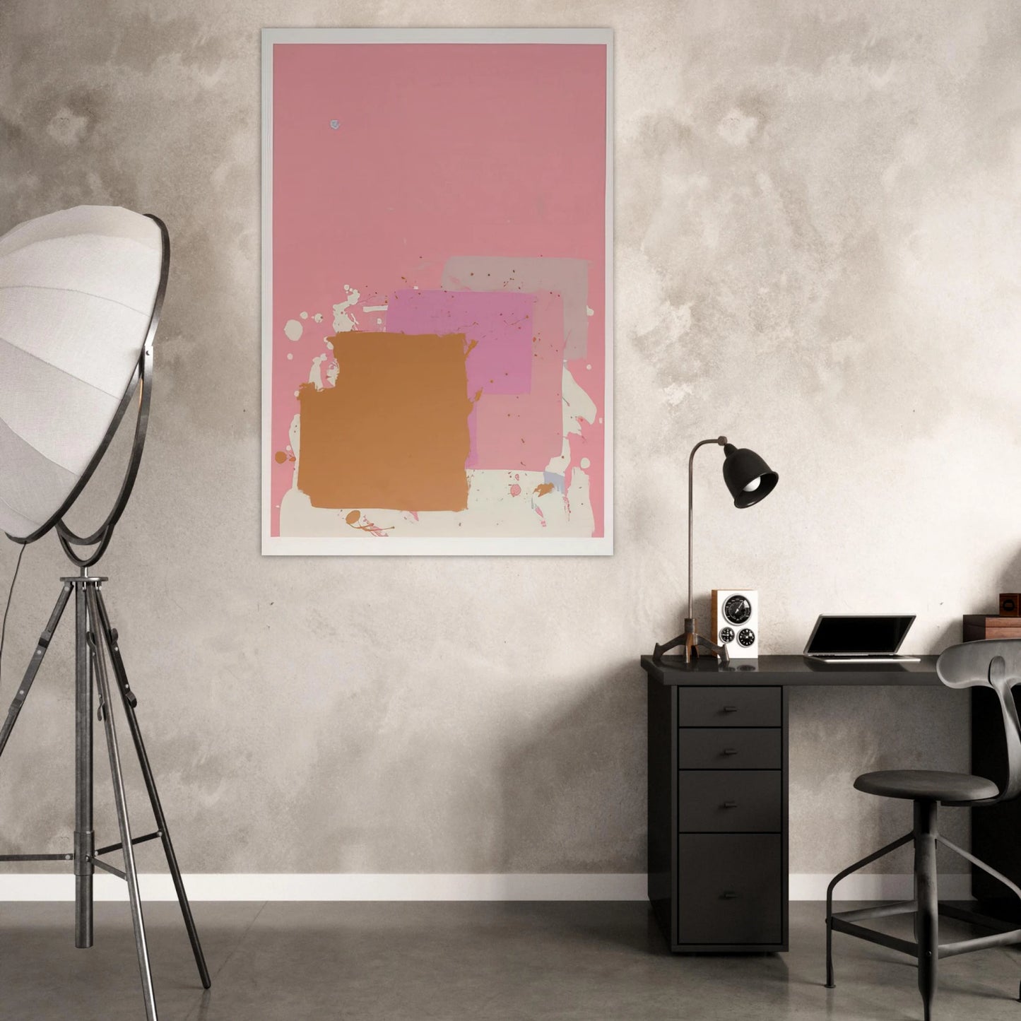 Brown Black on Pink - 1971 - John Hoyland Art Prints - 100x150 cm / 40x60″ inches | John Hoyland Poster | John Hoyland Prints