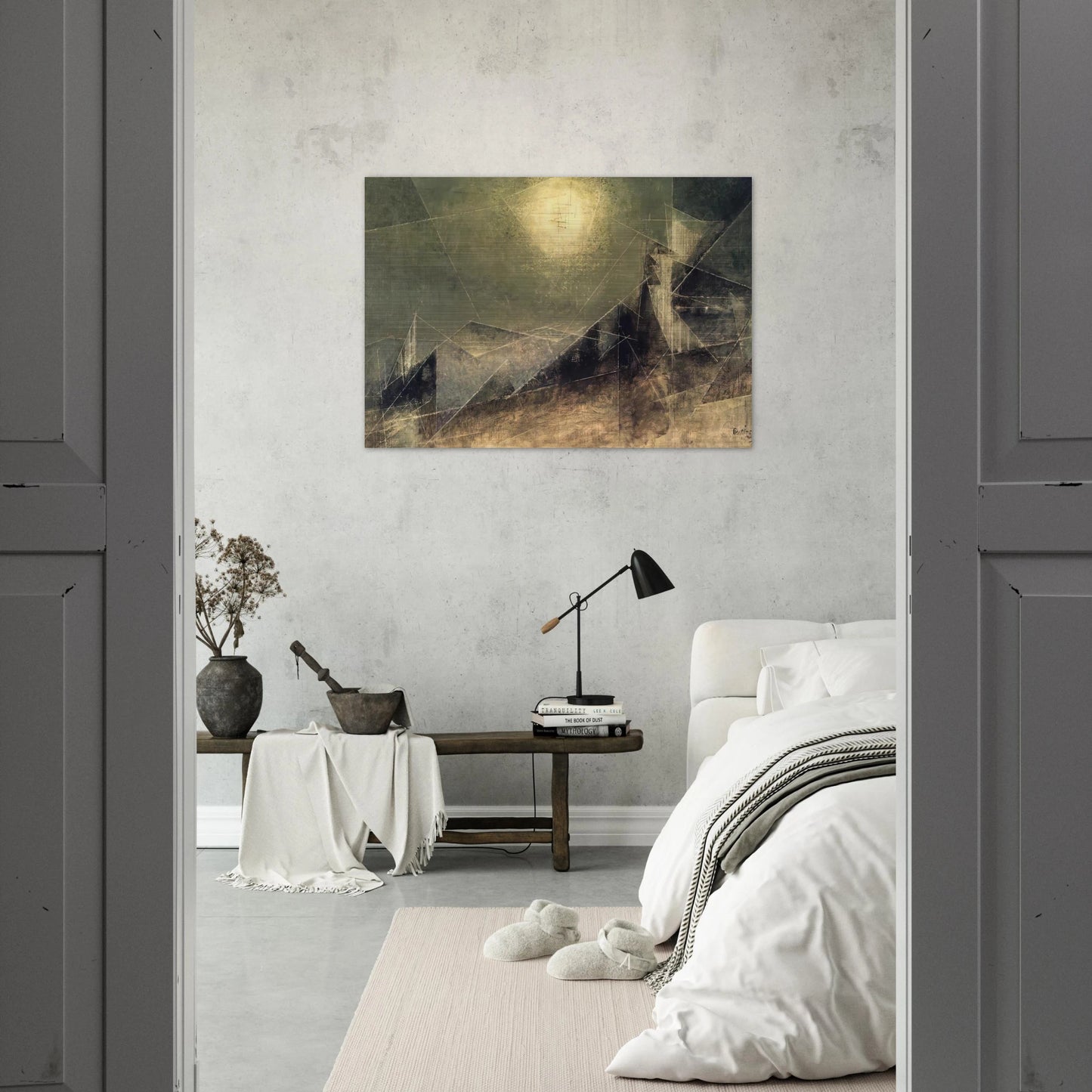 LUNAR WEB 1951 - Lyonel Feininger Brushed Aluminum Print - 70x100 cm / 28x40 inches | Lyonel Feininger Aluminum Print | Lyonel Feininger Prints
