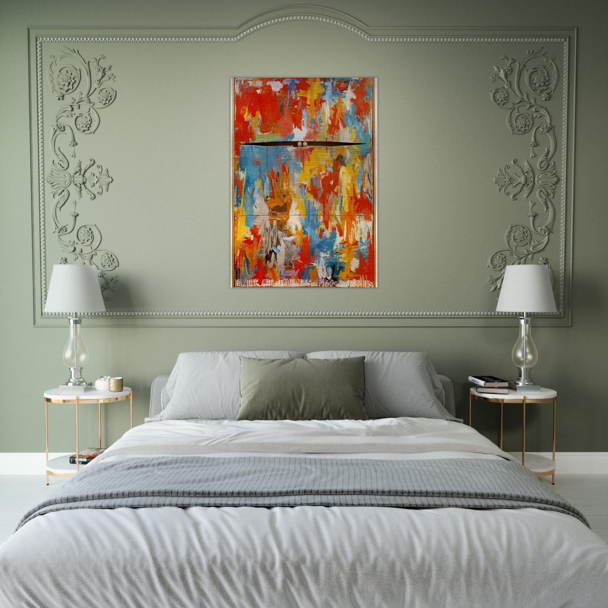 PAINTING WITH TWO BALLS - Jasper Johns Brushed Aluminum Print - 70x100 cm / 28x40 inches | Jasper Johns Aluminum Print | Jasper Johns Prints