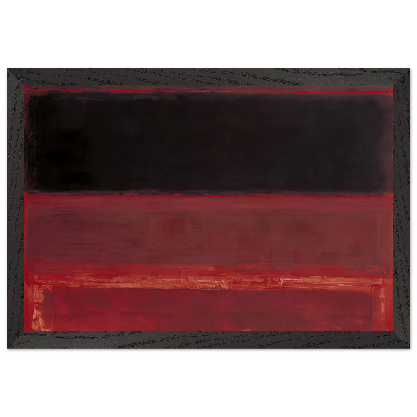 Mark Rothko - Four Darks in Red - 1958 Wall Art - 21x29.7 cm / 8x12" - Premium Wooden Framed Poster With Fine Art Paper-canvas - White frame