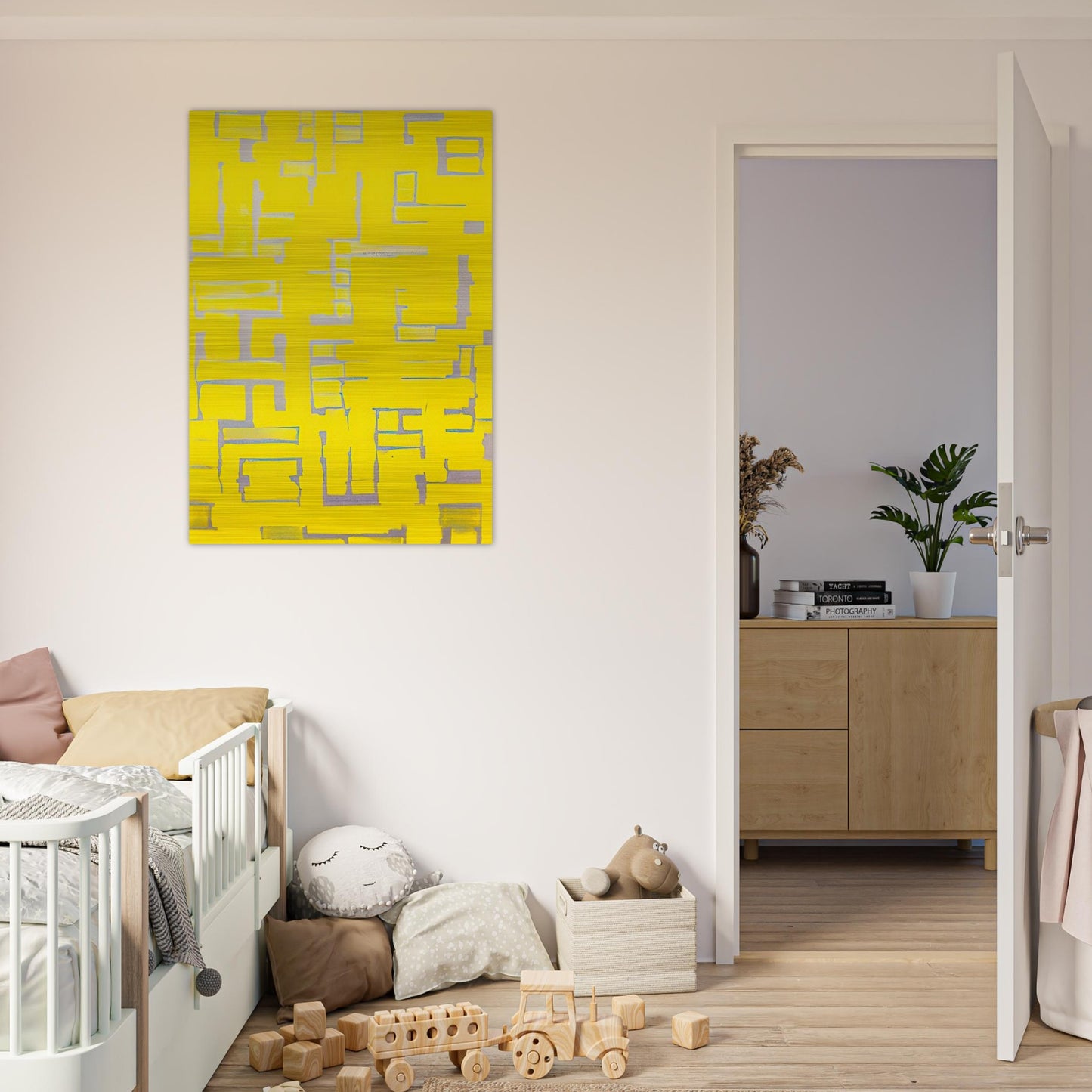 Untitled Yellow and White - 1950 - Ad Reinhardt Brushed Aluminum Print - 70x100 cm / 28x40 inches | Ad Reinhardt Aluminum Print | Ad Reinhardt Prints