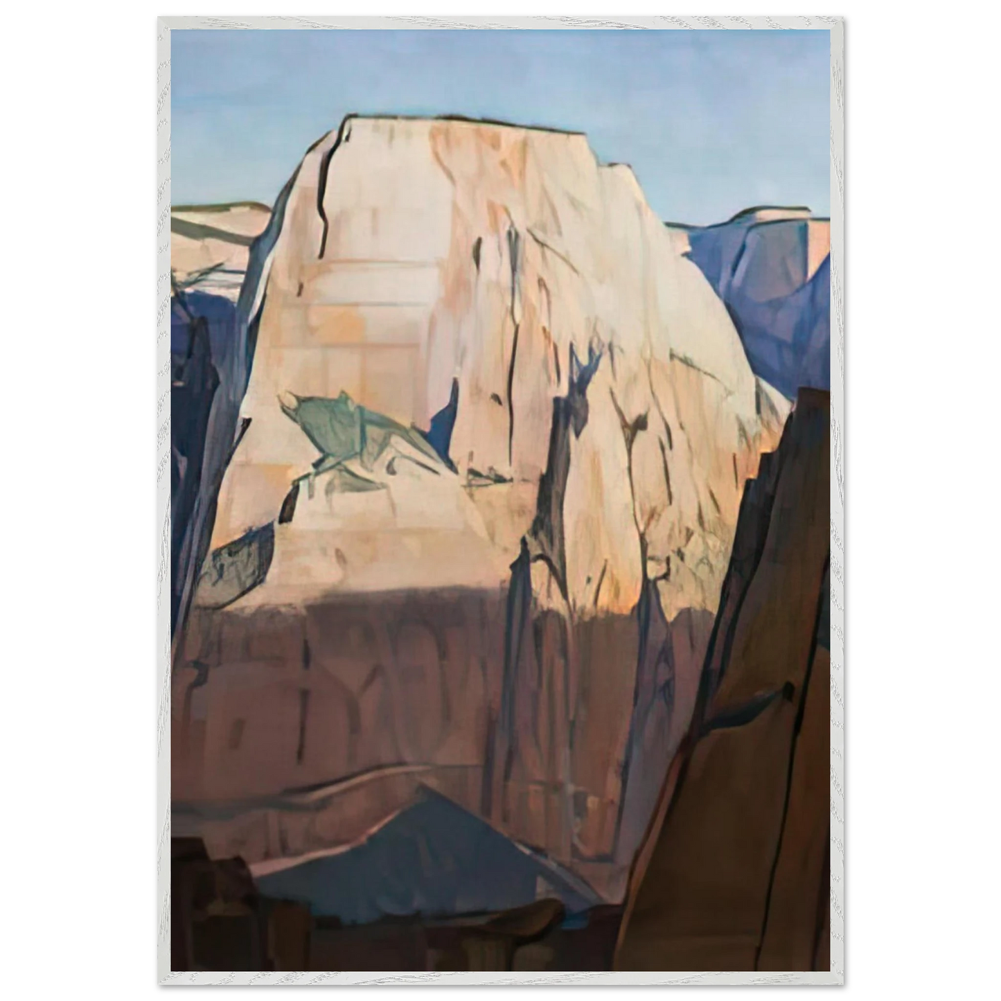 Maynard Dixon - GREAT WHITE THRONE ZION CANYON UTAH 1933 Wall art - A2 (42 x 59.4  cm) - Premium Wooden Framed Poster With Fine Art Paper-canvas - Black frame