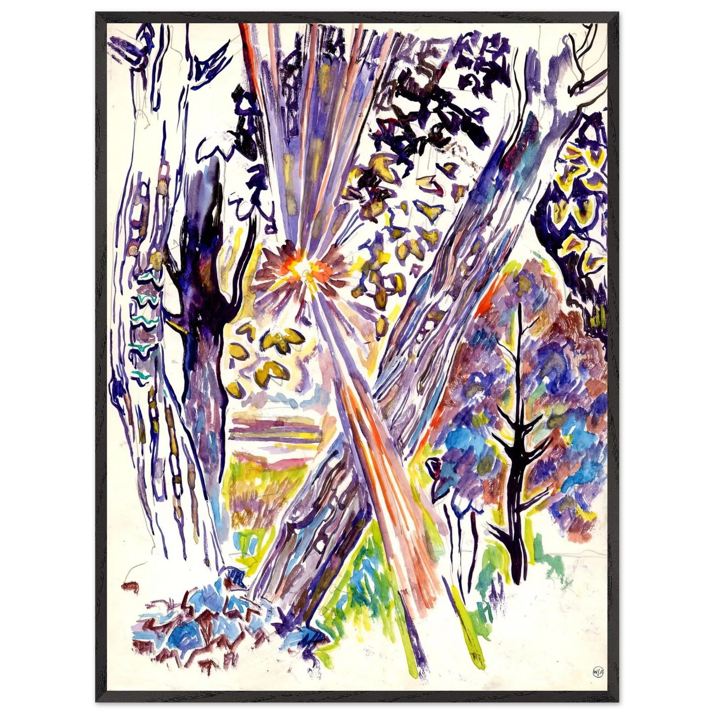 Walter Inglis Anderson - Walter Anderson Wall art - 30x45 cm / 12x18 inches - Premium Wooden Framed Poster With Fine Art Paper-canvas - Black frame