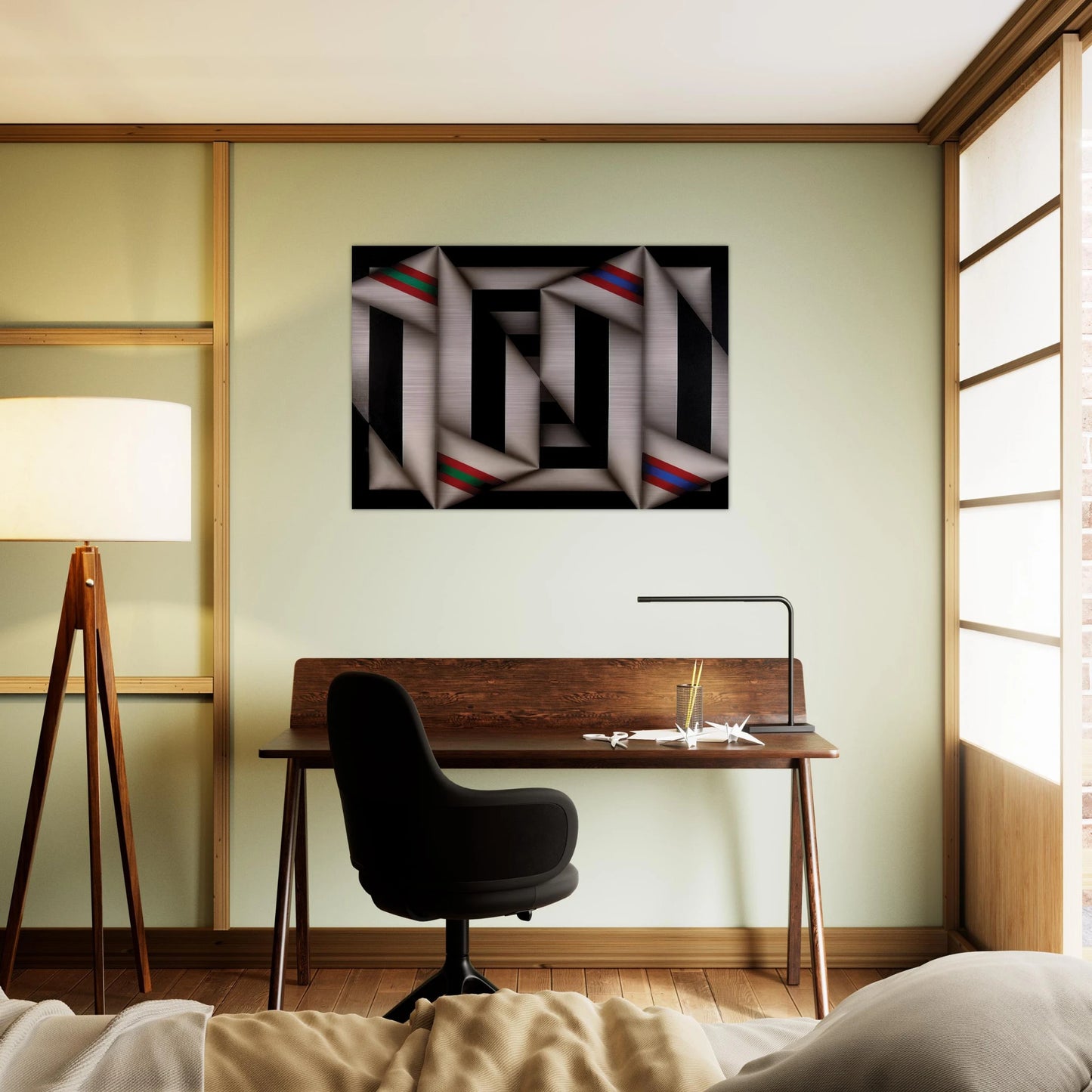 Omelemo II - 1981 - Omar Rayo Brushed Aluminum Print - 70x100 cm / 28x40 inches | Omar Rayo Aluminum Print | Omar Rayo Prints