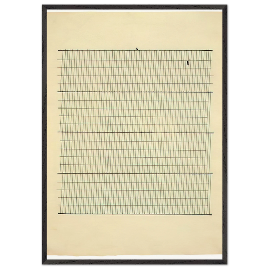 Aspiration - Agnes Martin 70x100 cm / 28x40 inches Framed Art Print – Black Wooden Frame