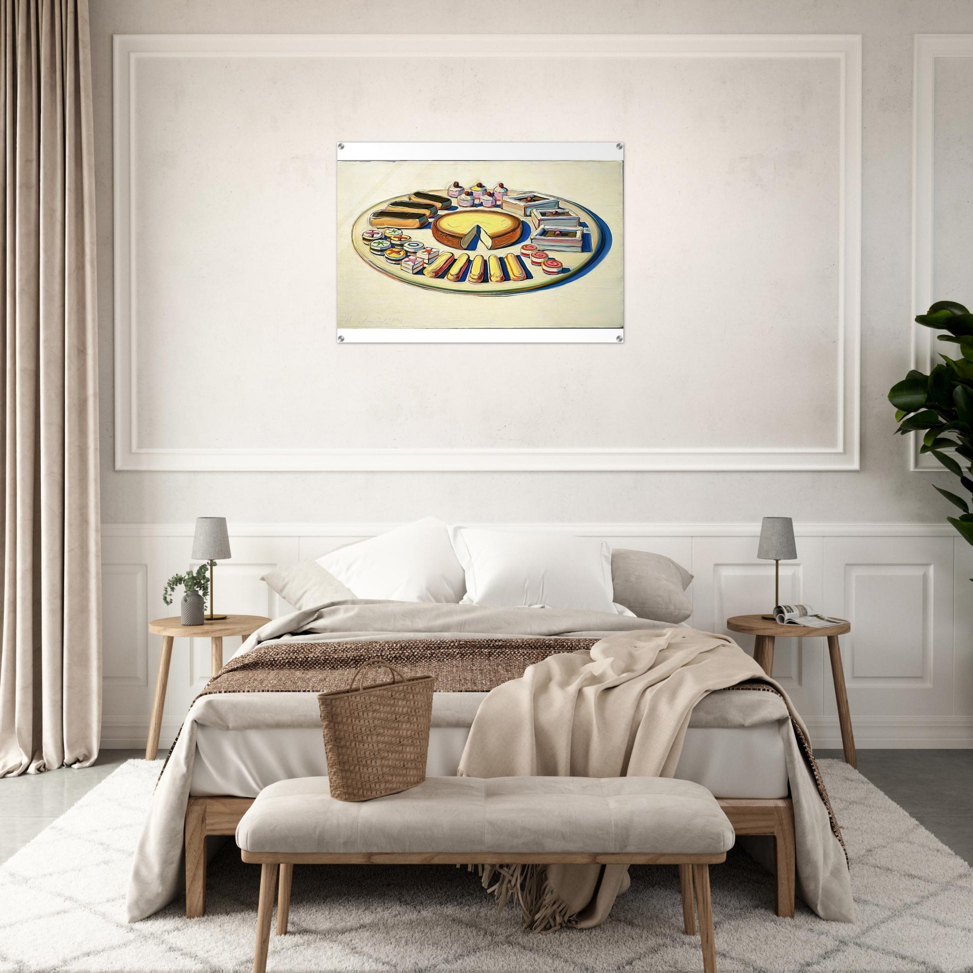 French Pastries - 1963 - Wayne Thiebaud Acrylic Print - 70x100 cm / 28x40″ inches | Wayne Thiebaud Wall Art | Wayne Thiebaud Prints