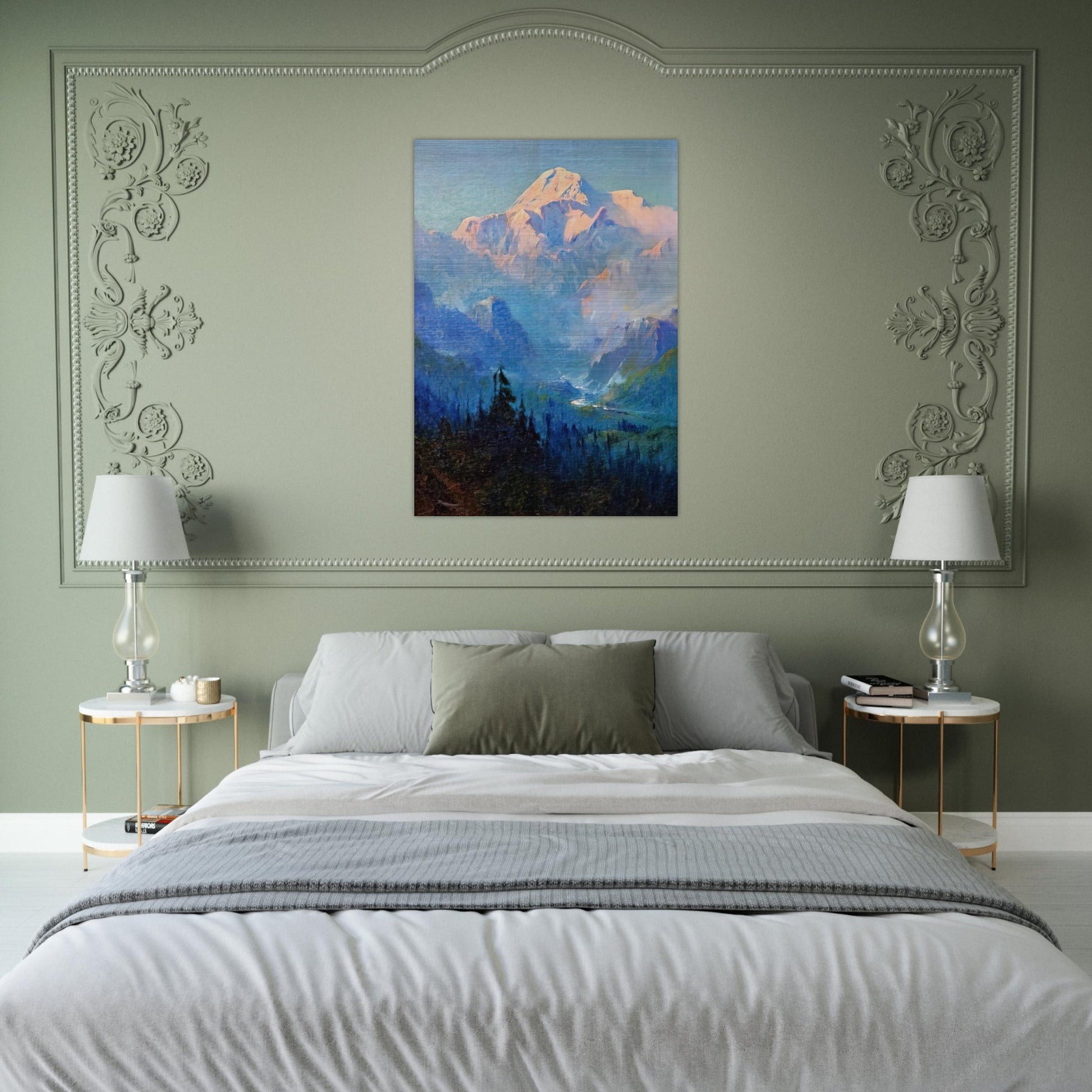 Mount McKinley, Sunset - Romanticism - Sydney Laurence Brushed Aluminum Print - 70x100 cm / 28x40 inches | Sydney Laurence Aluminum Print | Sydney Laurence Prints
