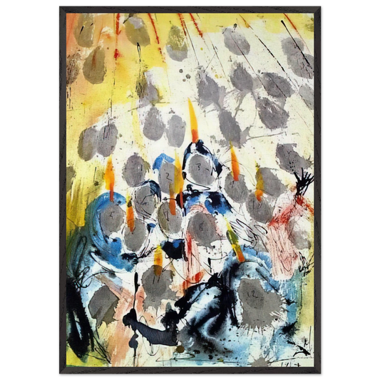 APPARUERUNT ILLIS DISPERTITAE LINGUAE ACTS 1 14 1967 - Salvador Dali 70x100 cm / 28x40 inches Framed Art Print – Black Wooden Frame
