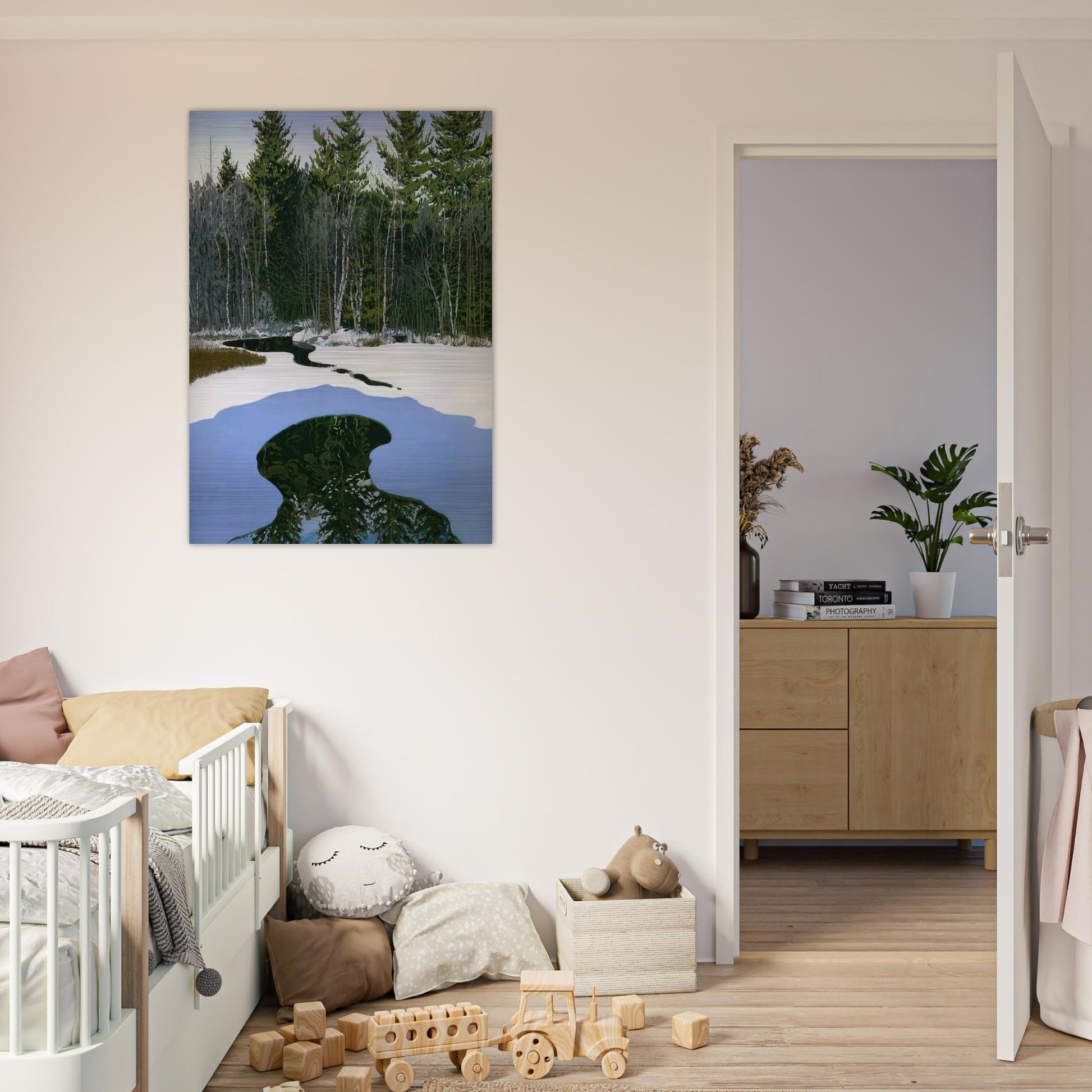 Pond Pass - Contemporary Realism - Neil Welliver Brushed Aluminum Print - 70x100 cm / 28x40 inches | Neil Welliver Aluminum Print | Neil Welliver Prints
