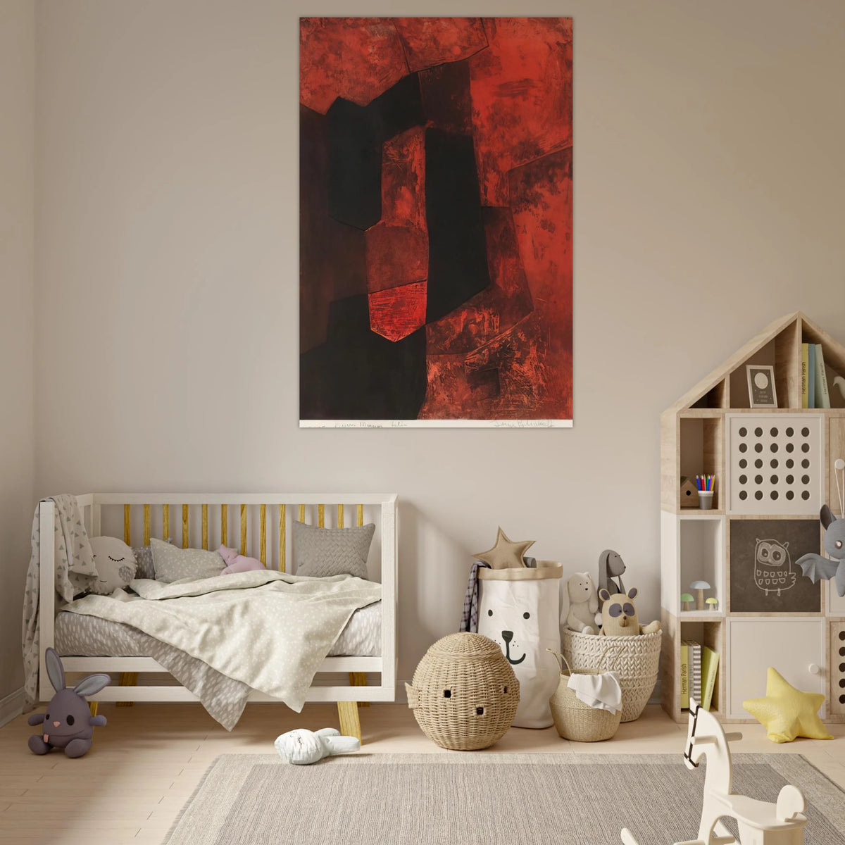 Composition brune et rouge - 1964 - Serge Poliakoff Art Prints - 100x150 cm / 40x60″ inches | Serge Poliakoff Poster | Serge Poliakoff Prints