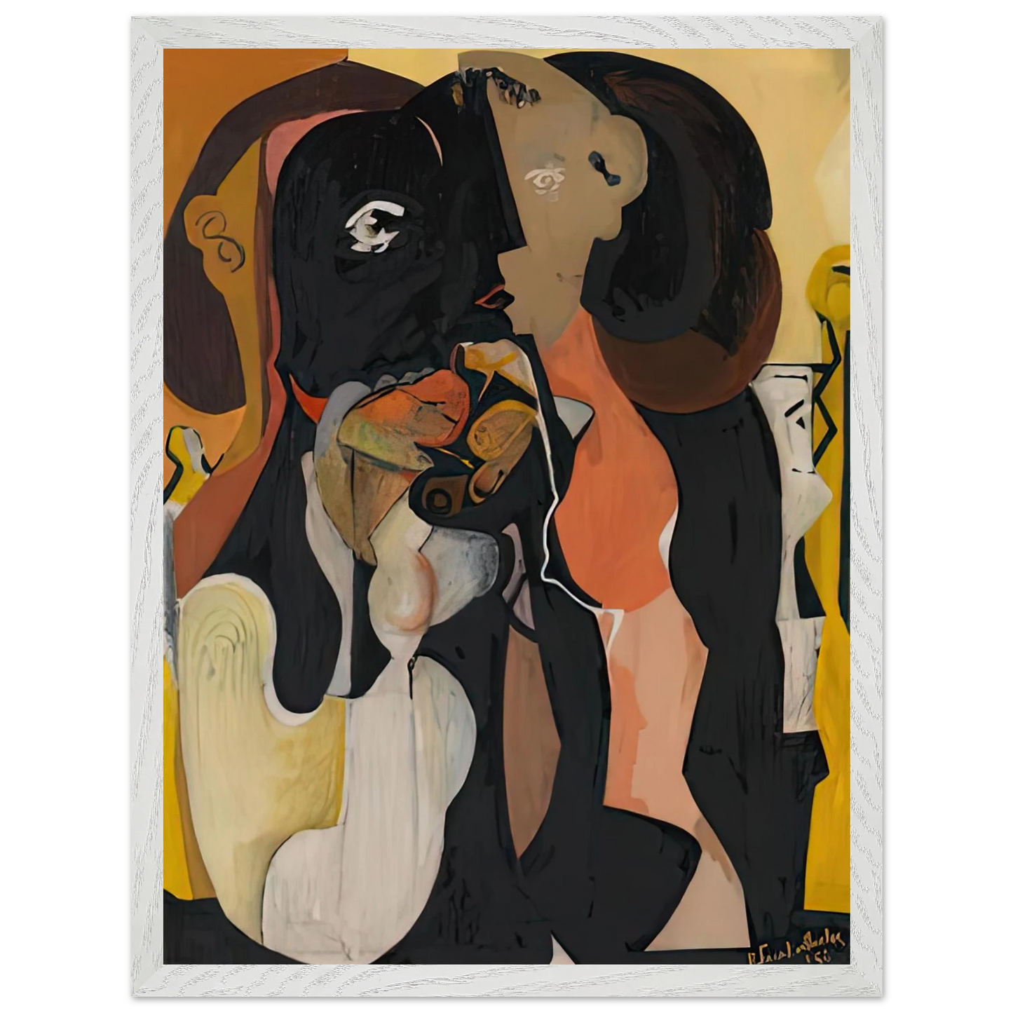 Helen Frankenthaler - Woman, 1950- Wall Art - 60x80 cm / 24x32 inches - Premium Wooden Framed Poster With Fine Art Paper-canvas - White frame
