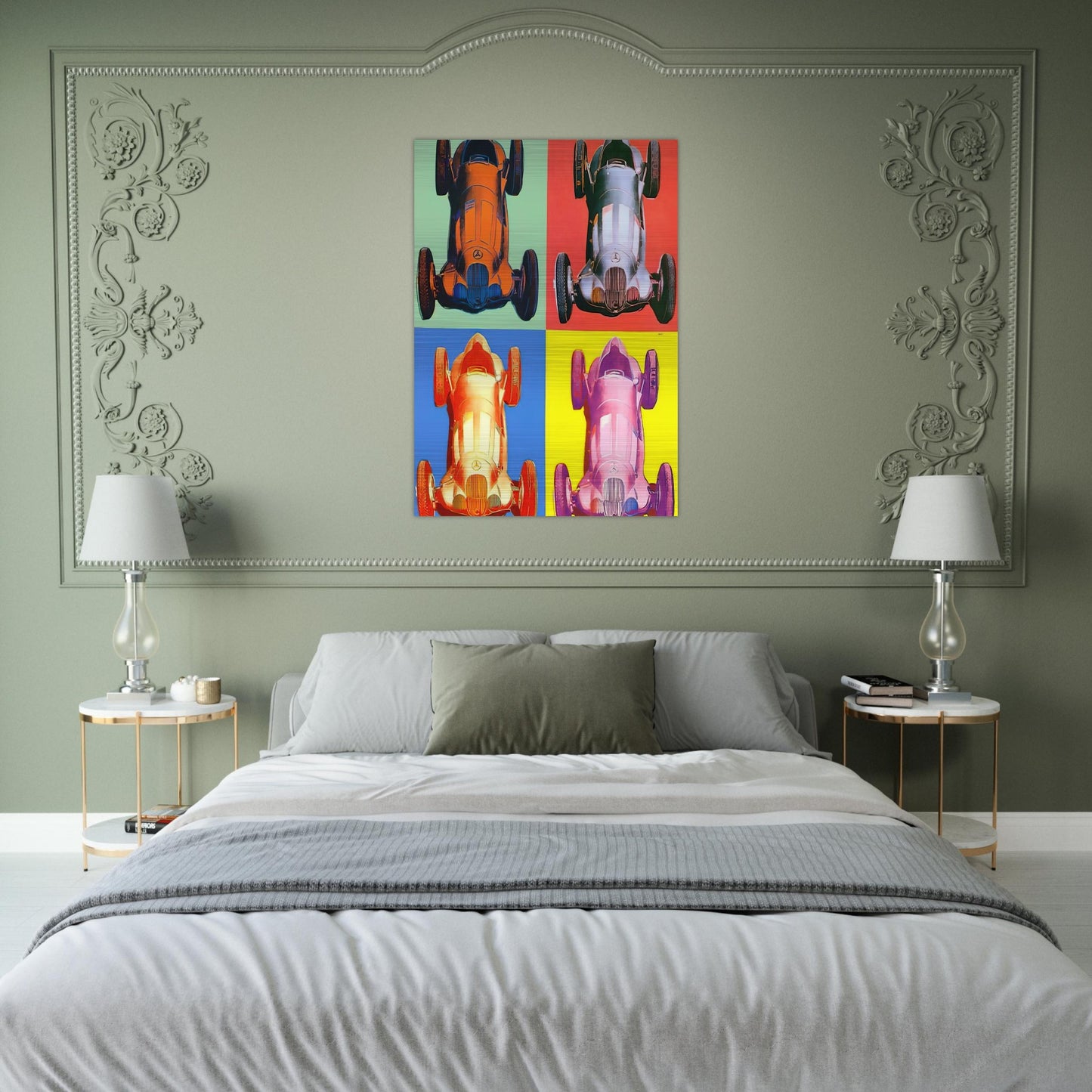 Benz Racing Car - Andy Warhol Brushed Aluminum Print - 70x100 cm / 28x40 inches | Andy Warhol Aluminum Print | Andy Warhol Prints