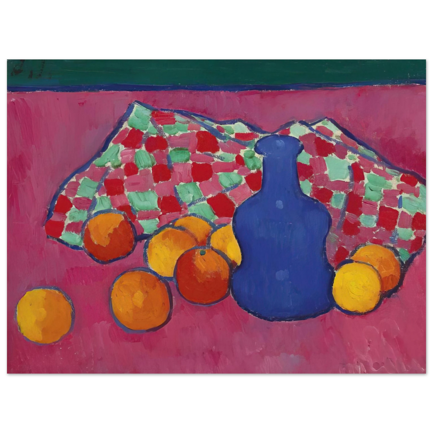 Alexej von Jawlensky - BLAUE VASE MIT ORANGEN 1908  75x100 cm / 30x40inches Fine Art Poster