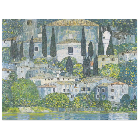 Gustav Klimt - CHRURCH IN CASSONE 1913  75x100 cm / 30x40inches Fine Art Poster