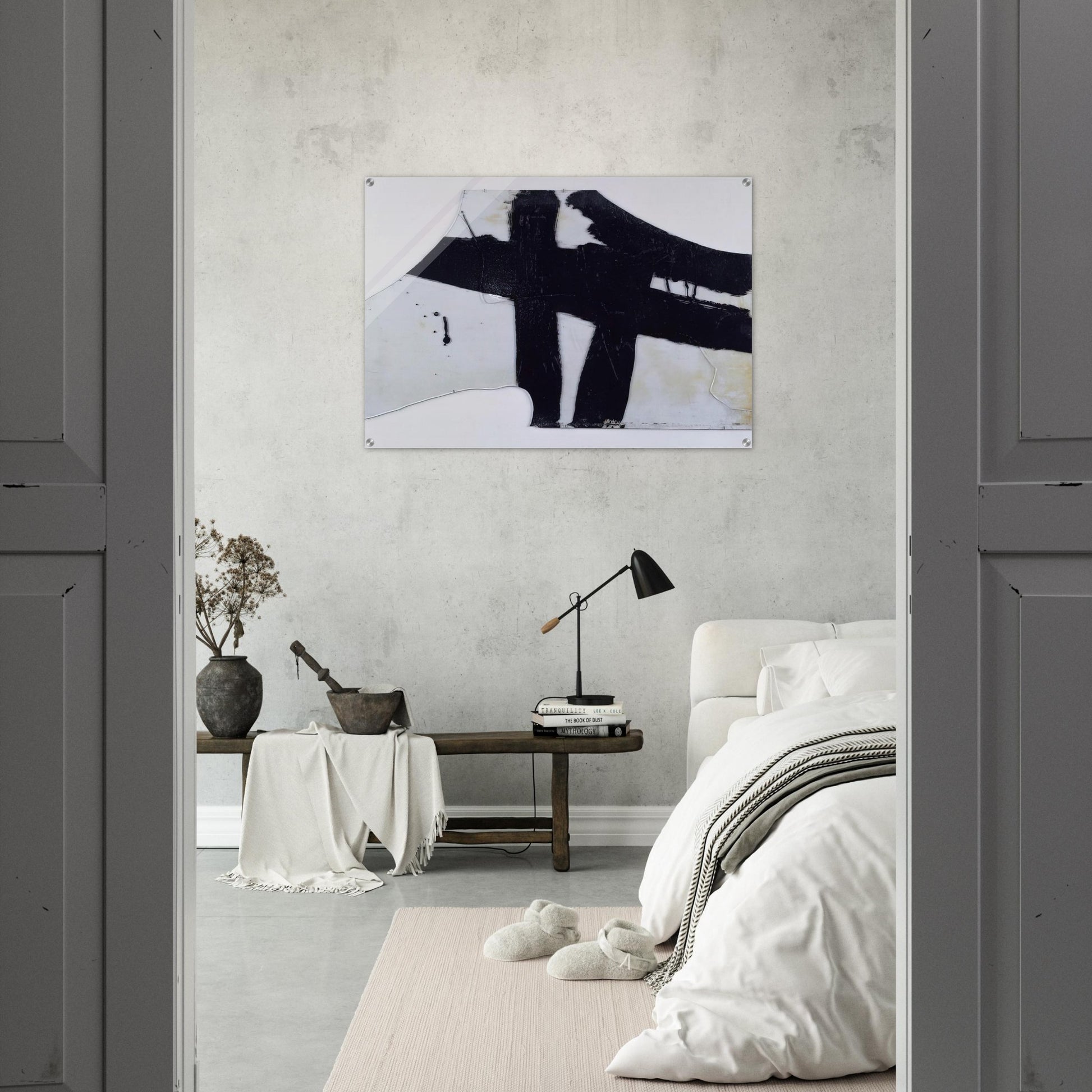 Goudron sur verre 45.5 x 76.5 cm, 1948 - 1948 - Pierre Soulages Acrylic Print - 70x100 cm / 28x40″ inches