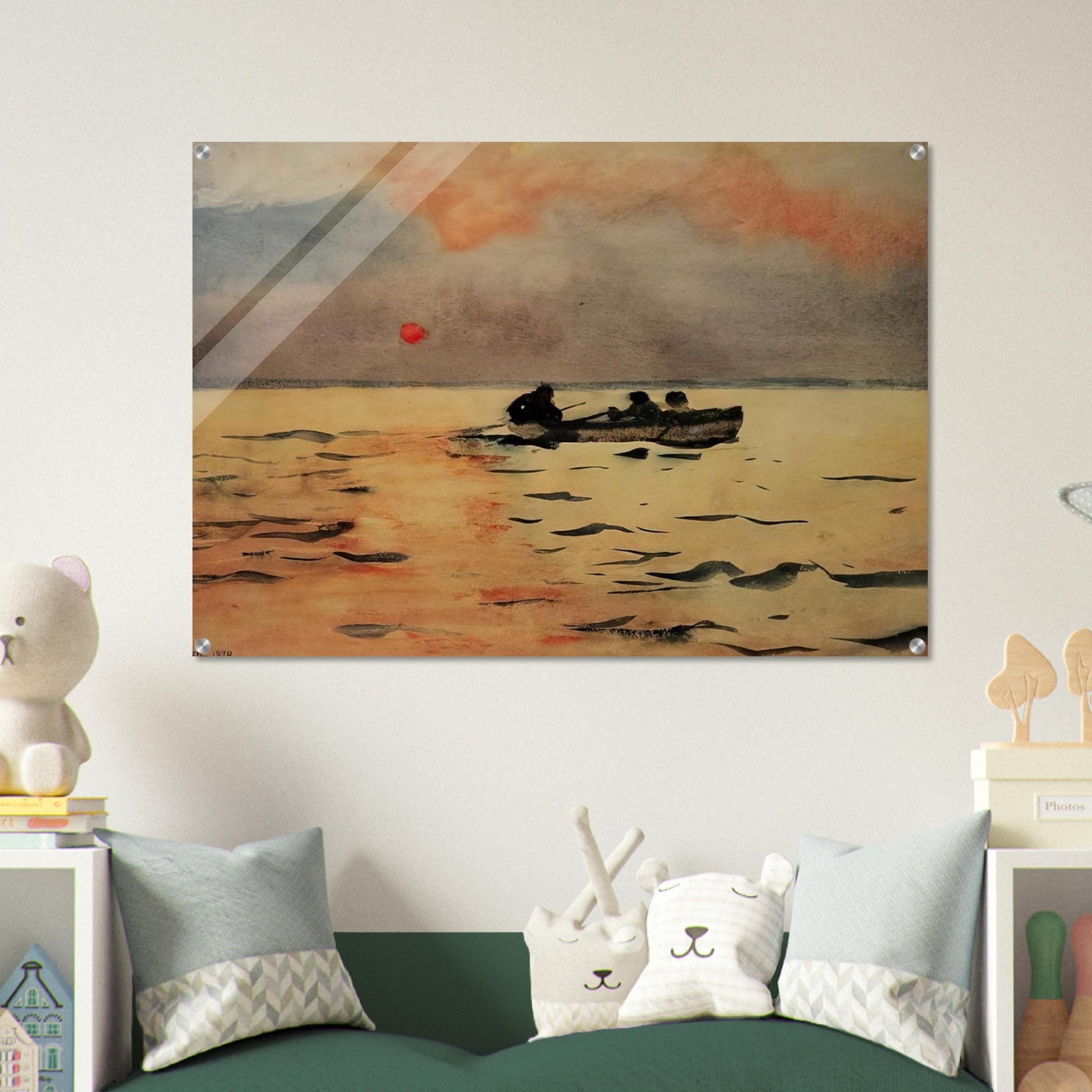 ROWING HOME - Winslow Homer Acrylic Print - 70x100 cm / 28x40″ inches