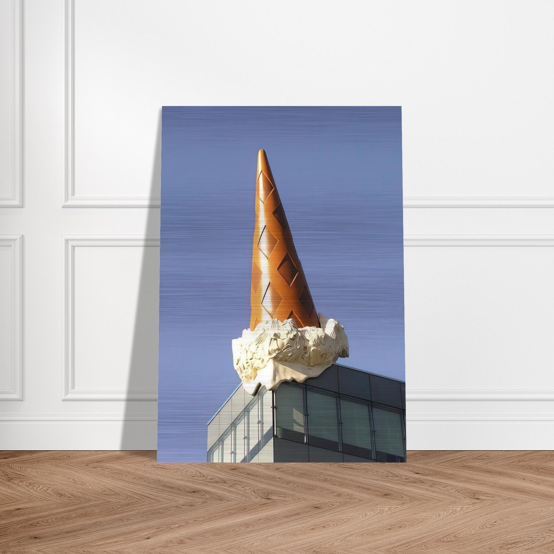 DROPPED CONE COLLABORATION WITH VAN BRUGGEN 2001 - Claes Oldenburg Brushed Aluminum Print - 70x100 cm / 28x40 inches | Claes Oldenburg Aluminum Print | Claes Oldenburg Prints
