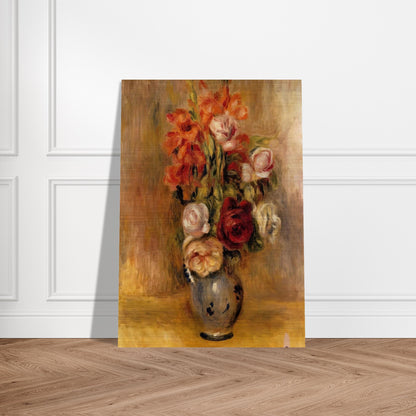 Vase of Gladiolas and Roses - Pierre-Auguste Renoir Brushed Aluminum Print - 70x100 cm / 28x40 inches | Pierre-Auguste Renoir Aluminum Print | Pierre-Auguste Renoir Prints