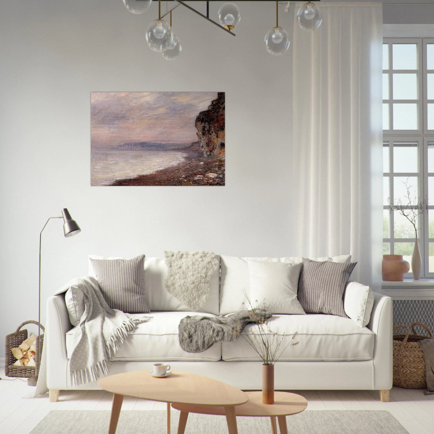 Cliffs at Pourville in the Fog - claude monet Brushed Aluminum Print - 70x100 cm / 28x40 inches | claude monet Aluminum Print | claude monet Prints