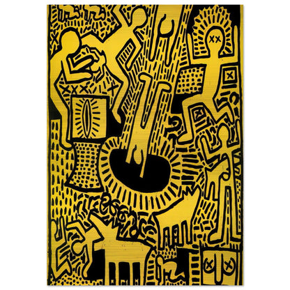 UNTITLED 1981 - Keith Haring Brushed Aluminum Print - 70x100 cm / 28x40 inches | Keith Haring Aluminum Print | Keith Haring Prints | Keith Haring Art For Sale