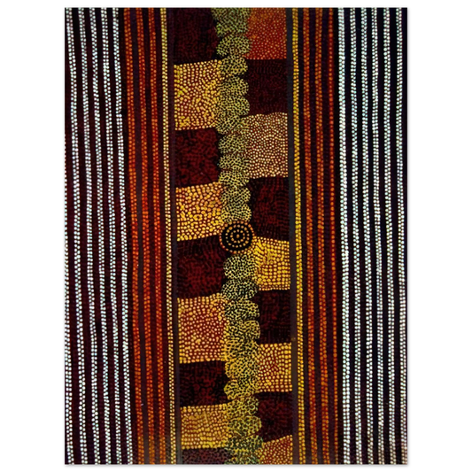Clifford Possum Tjapaltjarri - Water Track Dreaming - 1981  75x100 cm / 30x40inches Fine Art Poster