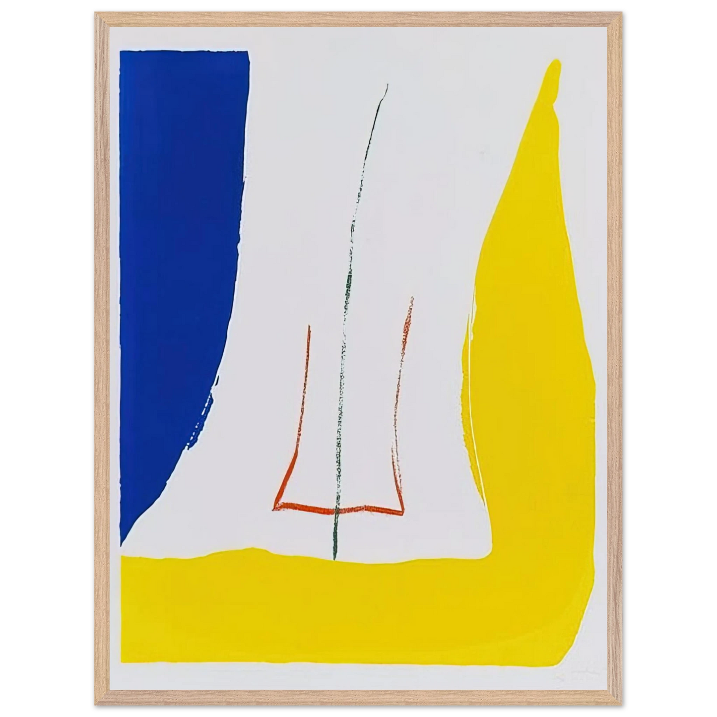 Helen Frankenthaler - Sun Corner - 1968 Wall art - 30x45 cm / 12x18 inches - Premium Wooden Framed Poster With Fine Art Paper-canvas - Wood frame