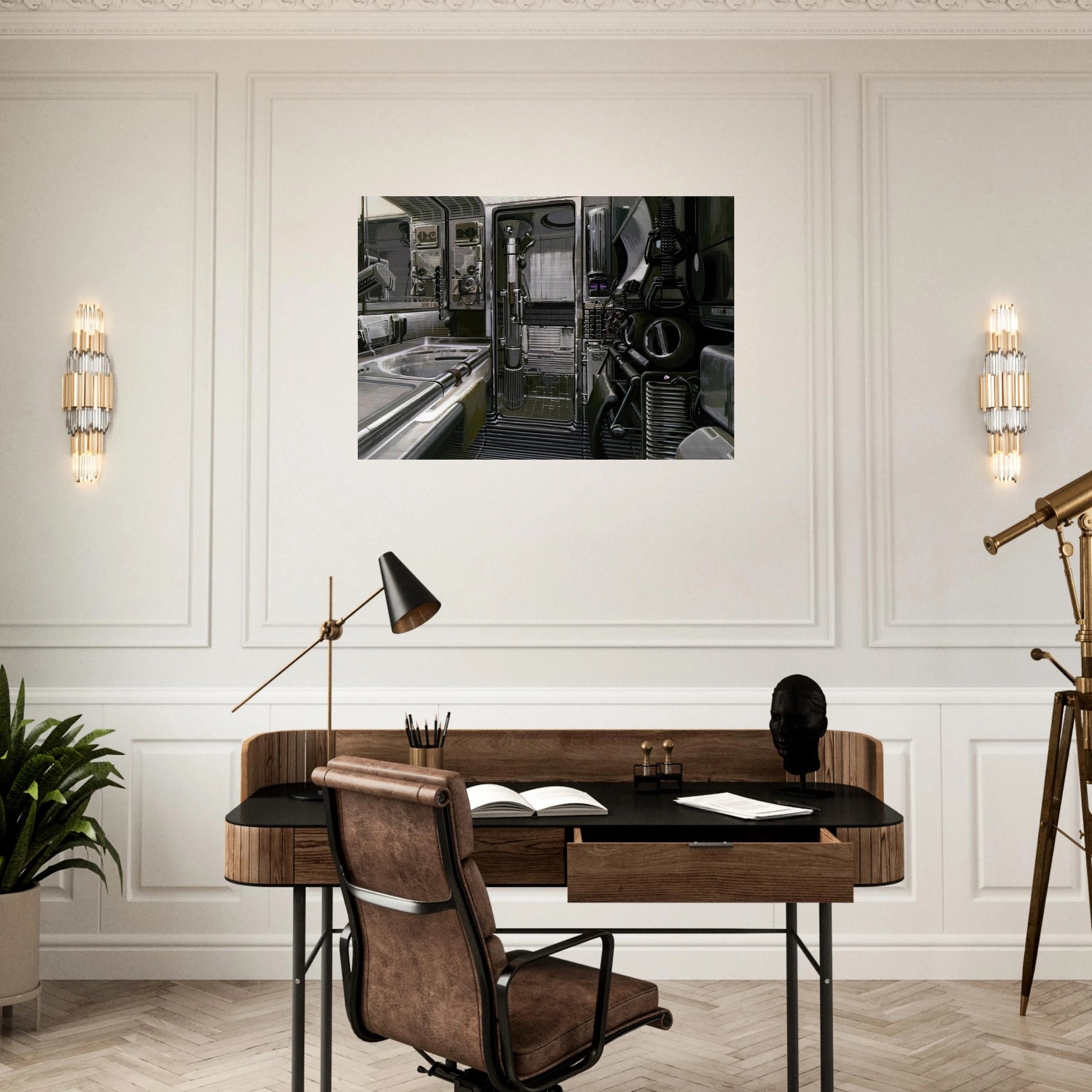 Syd Mead - Syd Mead Brushed Aluminum Print - 70x100 cm / 28x40 inches | Syd Mead Aluminum Print | Syd Mead Prints