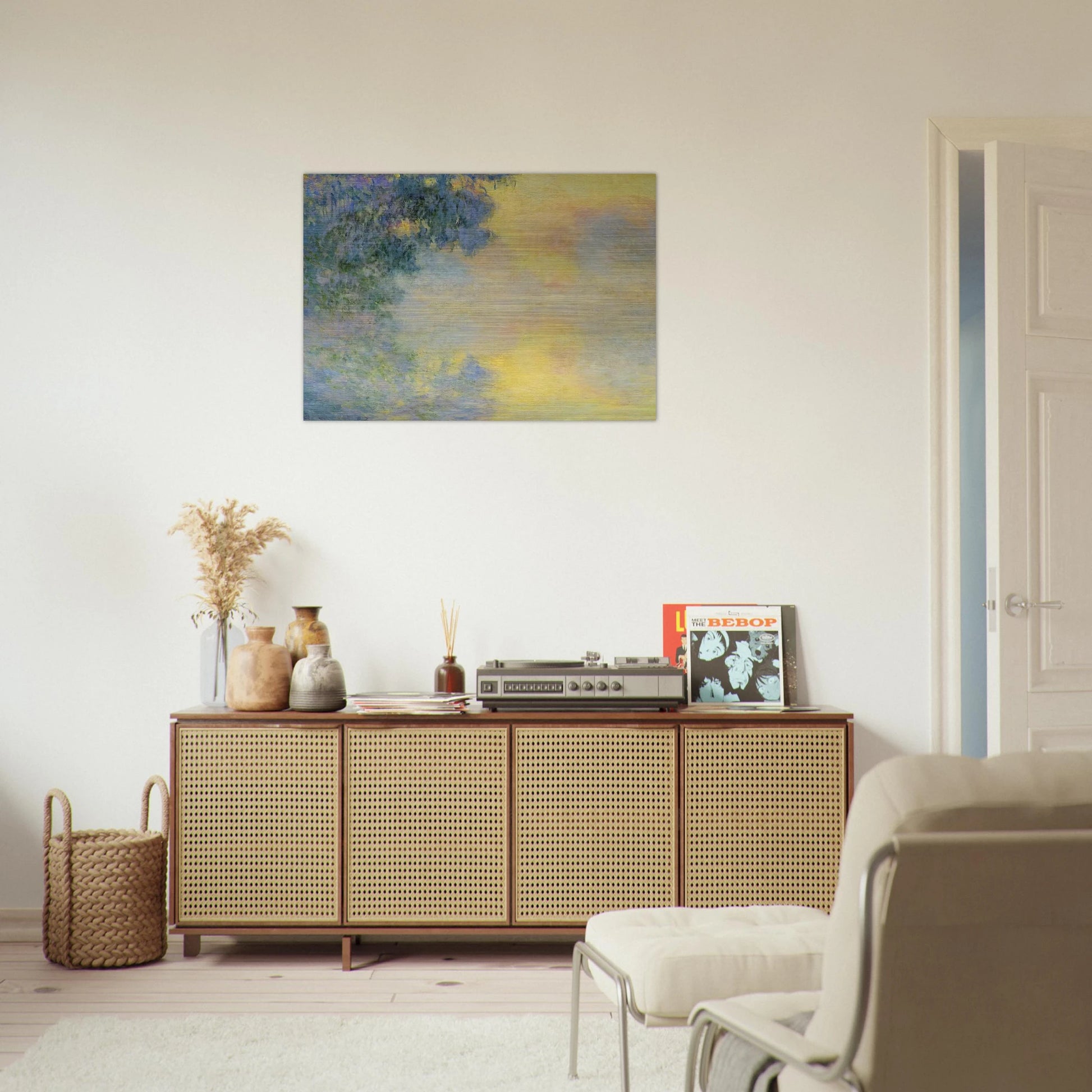 Misty Morning on the Seine, Sunrise - claude monet Brushed Aluminum Print - 70x100 cm / 28x40 inches | claude monet Aluminum Print | claude monet Prints