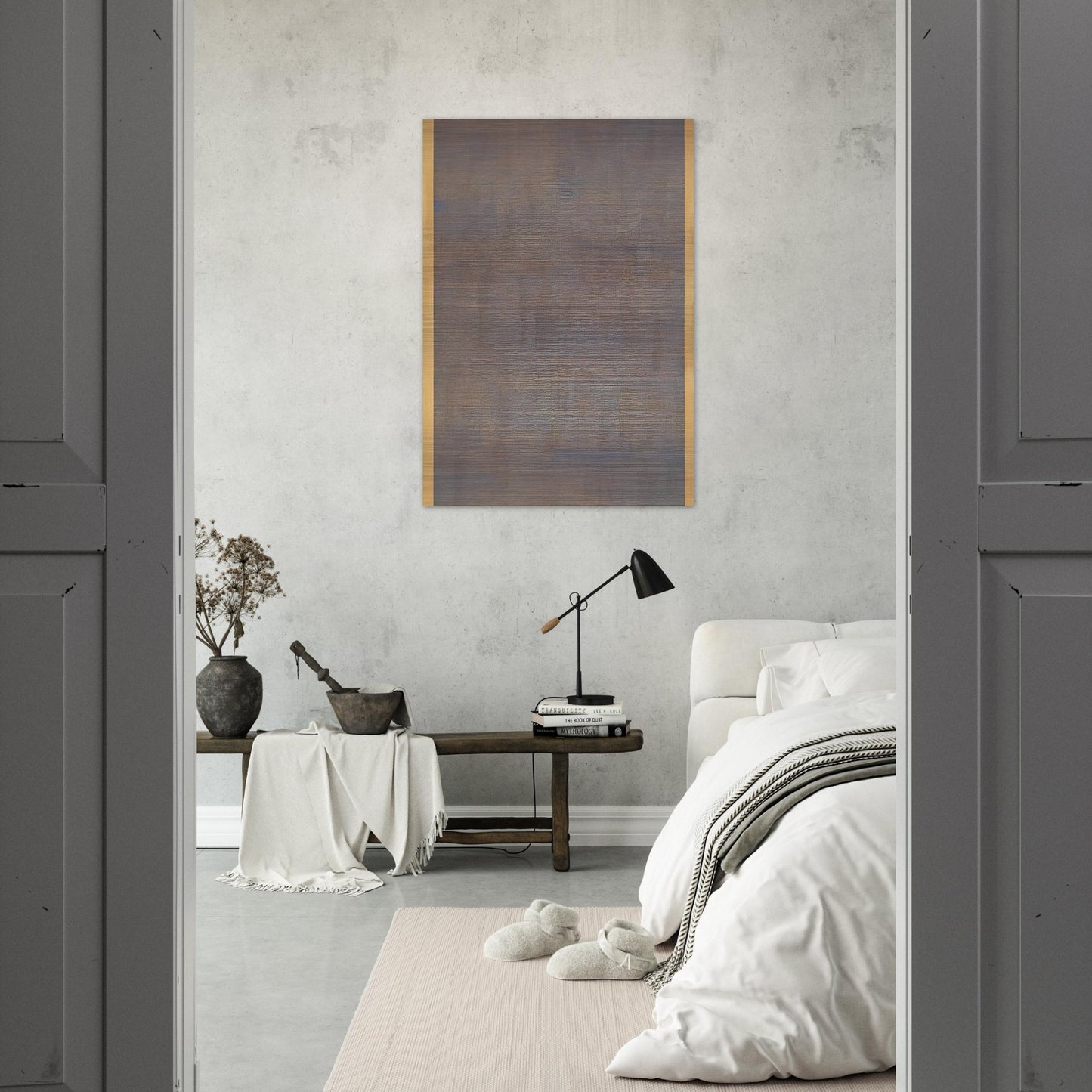 Falling Blue - Agnes Martin Brushed Aluminum Print - 70x100 cm / 28x40 inches | Agnes Martin Aluminum Print | Agnes Martin Prints