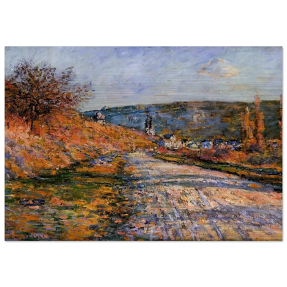 The Road to Vetheuil - claude monet Brushed Aluminum Print - 70x100 cm / 28x40 inches | claude monet Aluminum Print | claude monet Prints