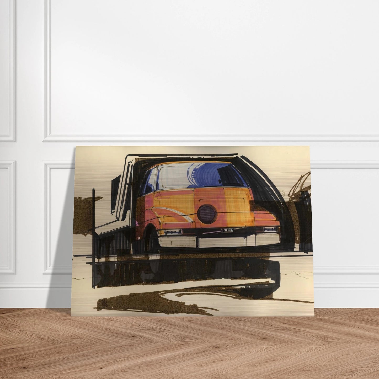 Syd Mead - Syd Mead Brushed Aluminum Print - 70x100 cm / 28x40 inches | Syd Mead Aluminum Print | Syd Mead Prints