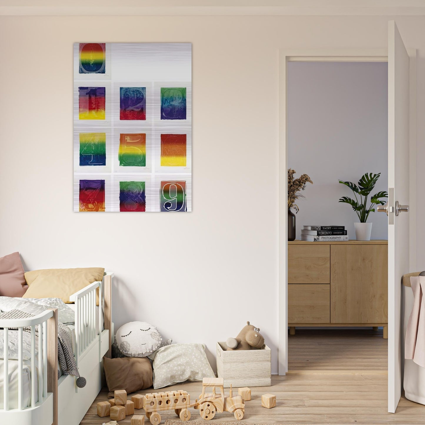 COLOR NUMERAL SERIES ULAE 59 68 1969 - Jasper Johns Brushed Aluminum Print - 70x100 cm / 28x40 inches | Jasper Johns Aluminum Print | Jasper Johns Prints