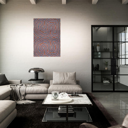 Untitled Narripi Worm Dreaming - 1996 - Clifford Possum Tjapaltjarri Brushed Aluminum Print - 70x100 cm / 28x40 inches | Clifford Possum Tjapaltjarri Aluminum Print | Clifford Possum Tjapaltjarri Prints