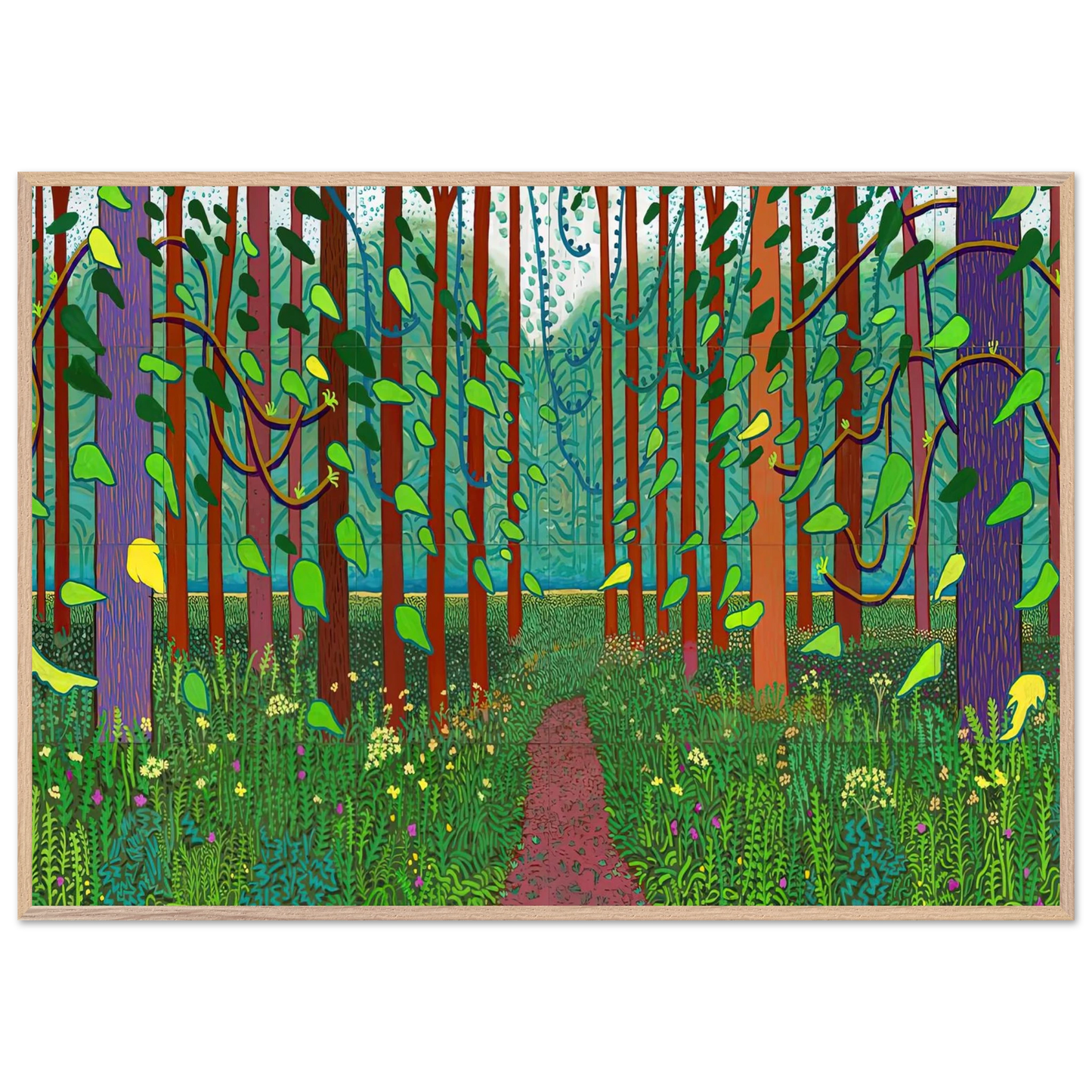 David Hockney - David Hockney Wall art - 27x35 cm / 11x14 inches - Premium Wooden Framed Poster With Fine Art Paper-canvas - Wood frame