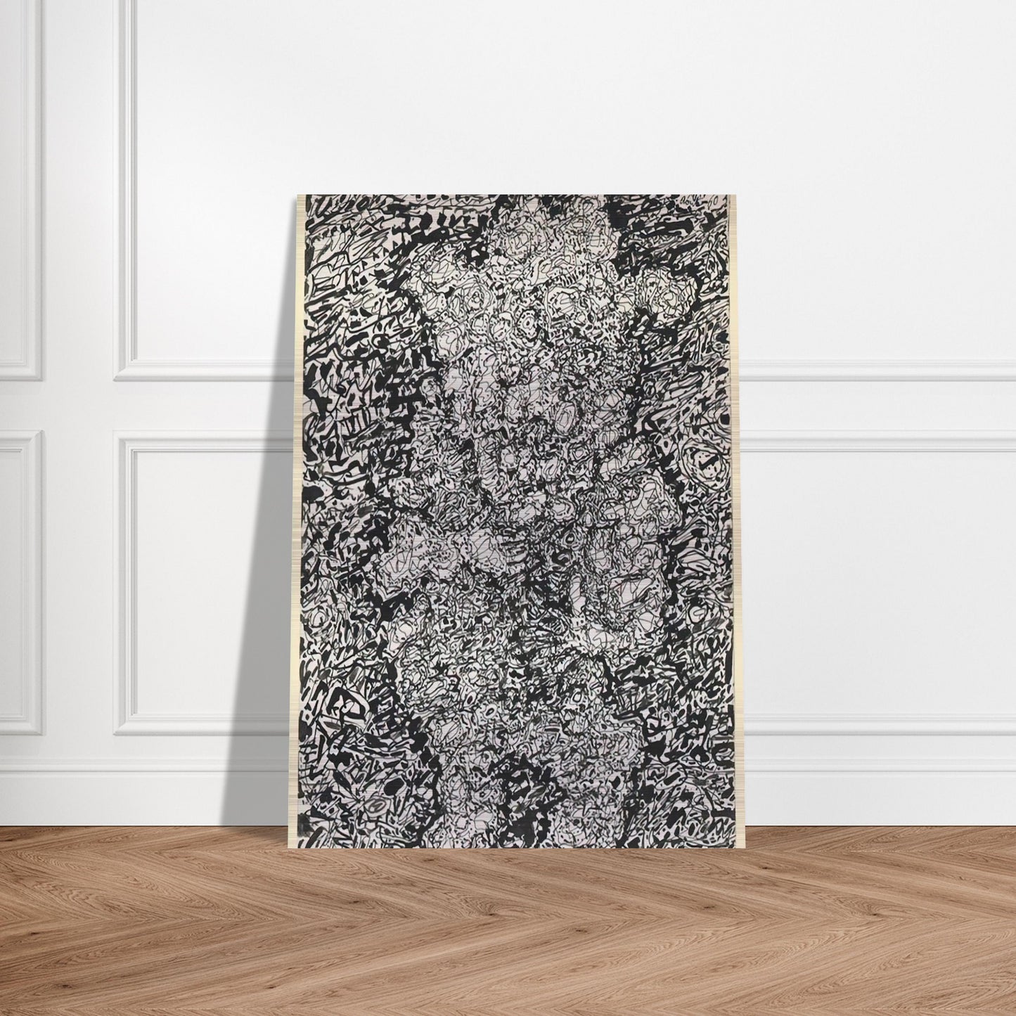 FIGURE WITH HAT IN A LANDSCAPE 1960 - Jean Dubuffet Brushed Aluminum Print - 70x100 cm / 28x40 inches | Jean Dubuffet Aluminum Print | Jean Dubuffet Prints