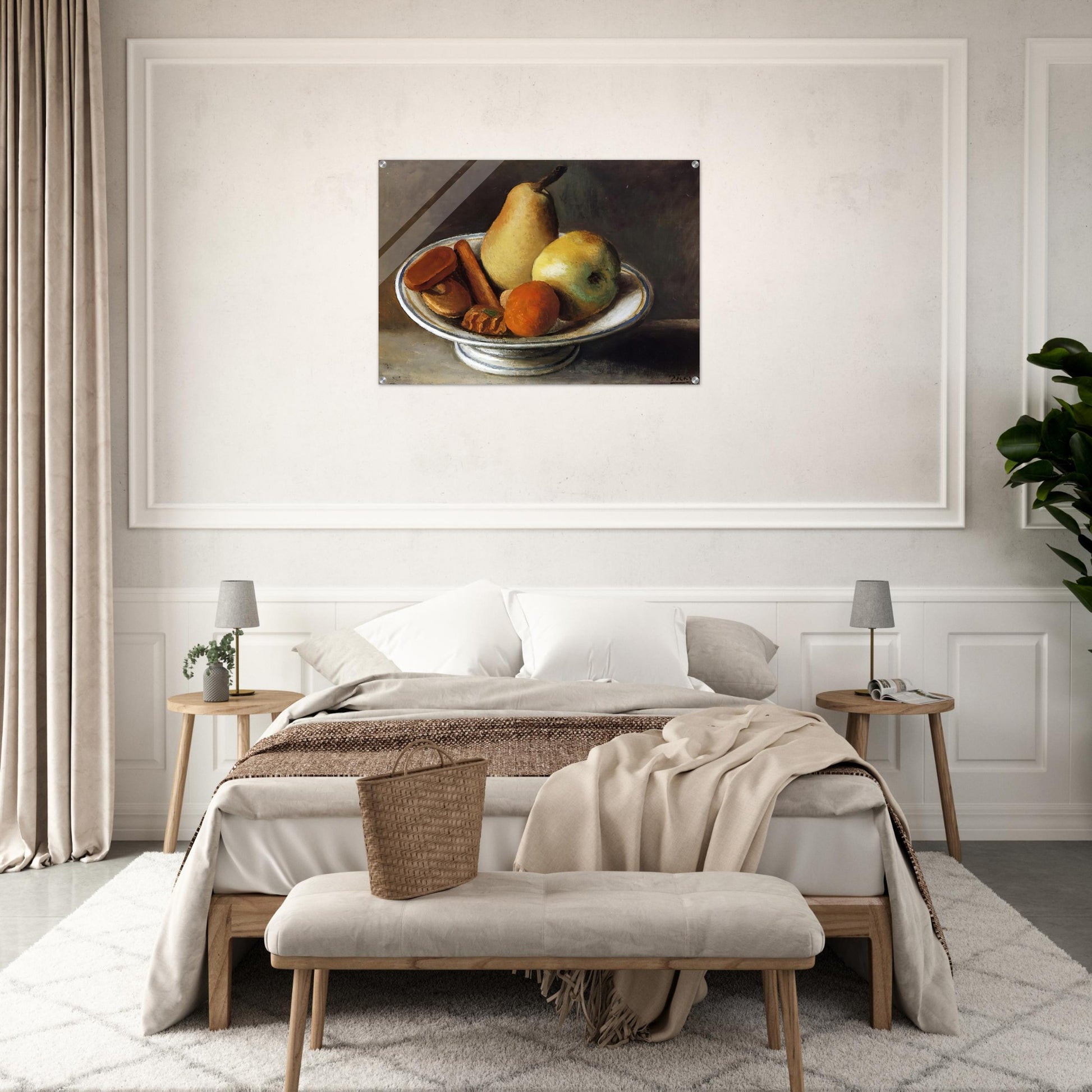 Fruit Bowl with Fruit - 1918 - Pablo Picasso Acrylic Print - 70x100 cm / 28x40″ inches | Pablo Picasso Wall Art | Pablo Picasso Prints