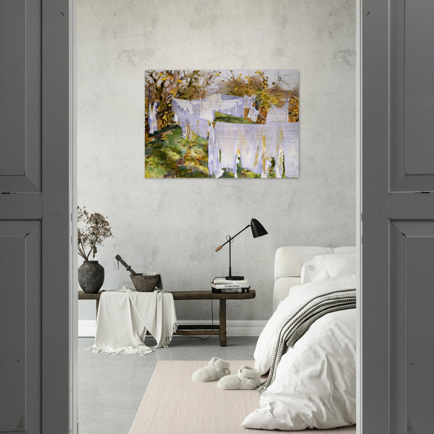 La Biancheria - John Singer Sargent Brushed Aluminum Print - 70x100 cm / 28x40 inches | John Singer Sargent Aluminum Print | John Singer Sargent Prints