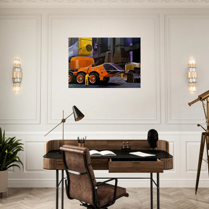 Syd Mead - Syd Mead Brushed Aluminum Print - 70x100 cm / 28x40 inches | Syd Mead Aluminum Print | Syd Mead Prints