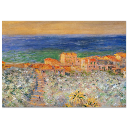 Burgo Marina at Bordighera - claude monet Brushed Aluminum Print - 70x100 cm / 28x40 inches | claude monet Aluminum Print | claude monet Prints